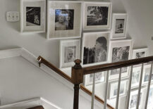 Picture gallery in the stairway that leads downstairs.