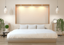 neutral japanese style bedroom