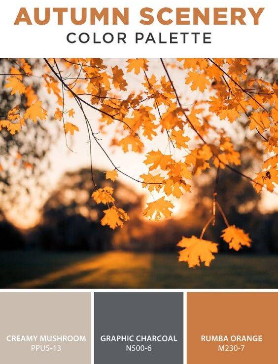 Autumn scenery color palette from Behr paints.