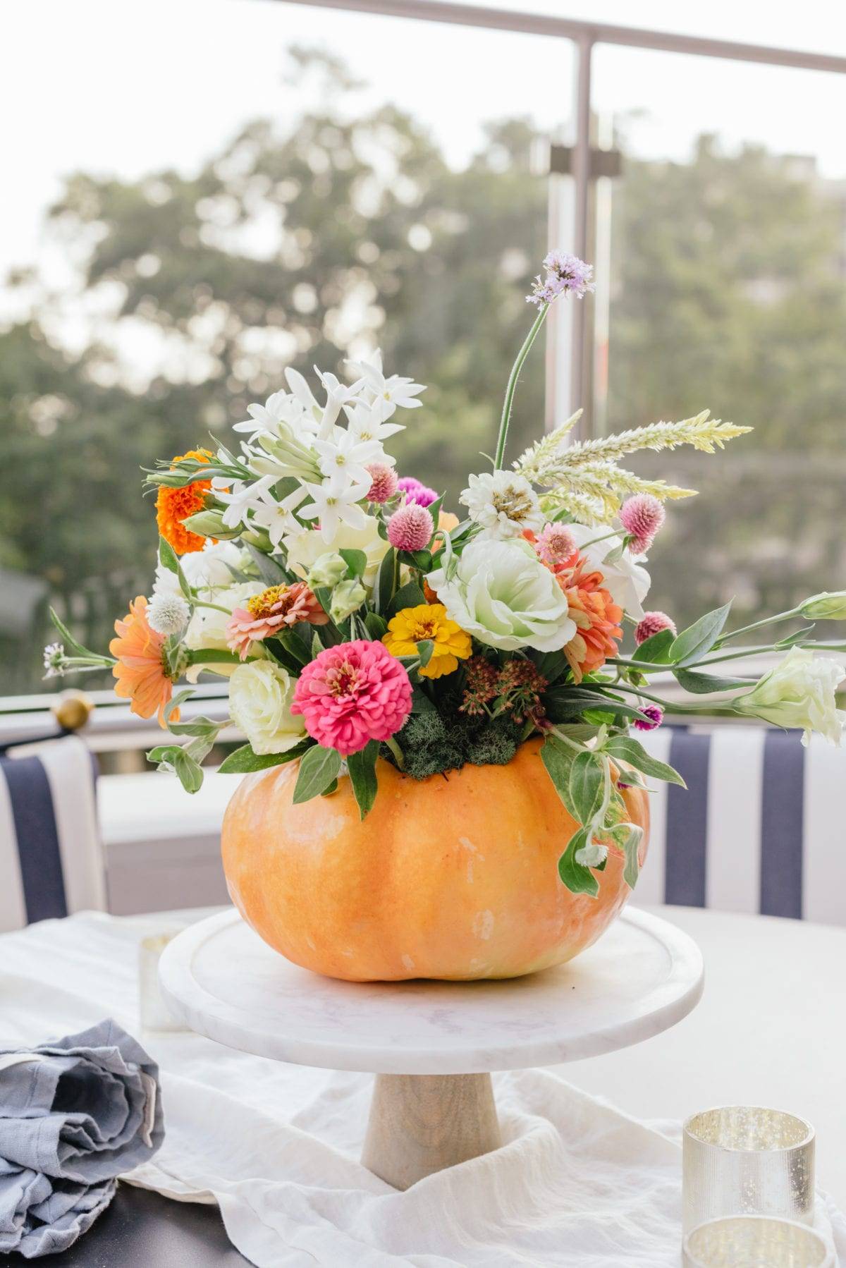 Pumpkin floral arrangement.