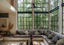 Gorgeous two-storied window in the living area.