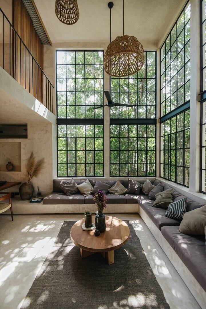 Gorgeous two-storied window in the living area.