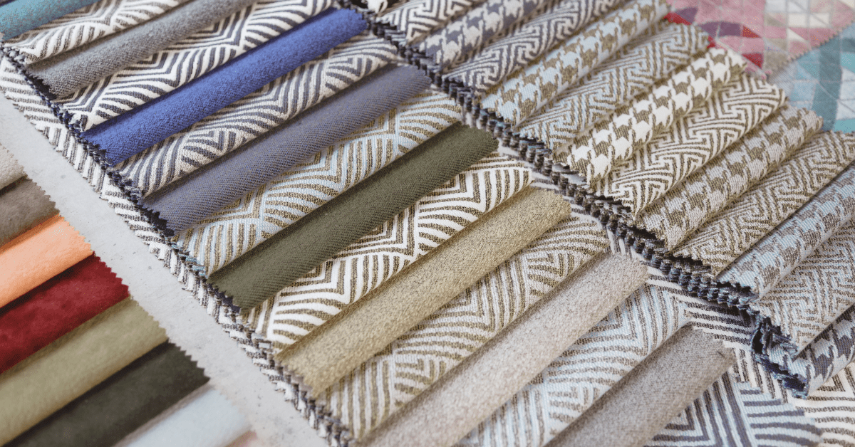 Selection of upholstery fabric samples.
