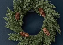 pinecone greenery christmas wreath
