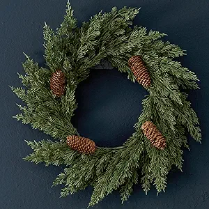 pinecone greenery christmas wreath